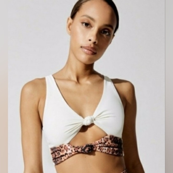 Beach Riot Ivory-Leopard Bowie Sport Bra Size S - Picture 2 of 12